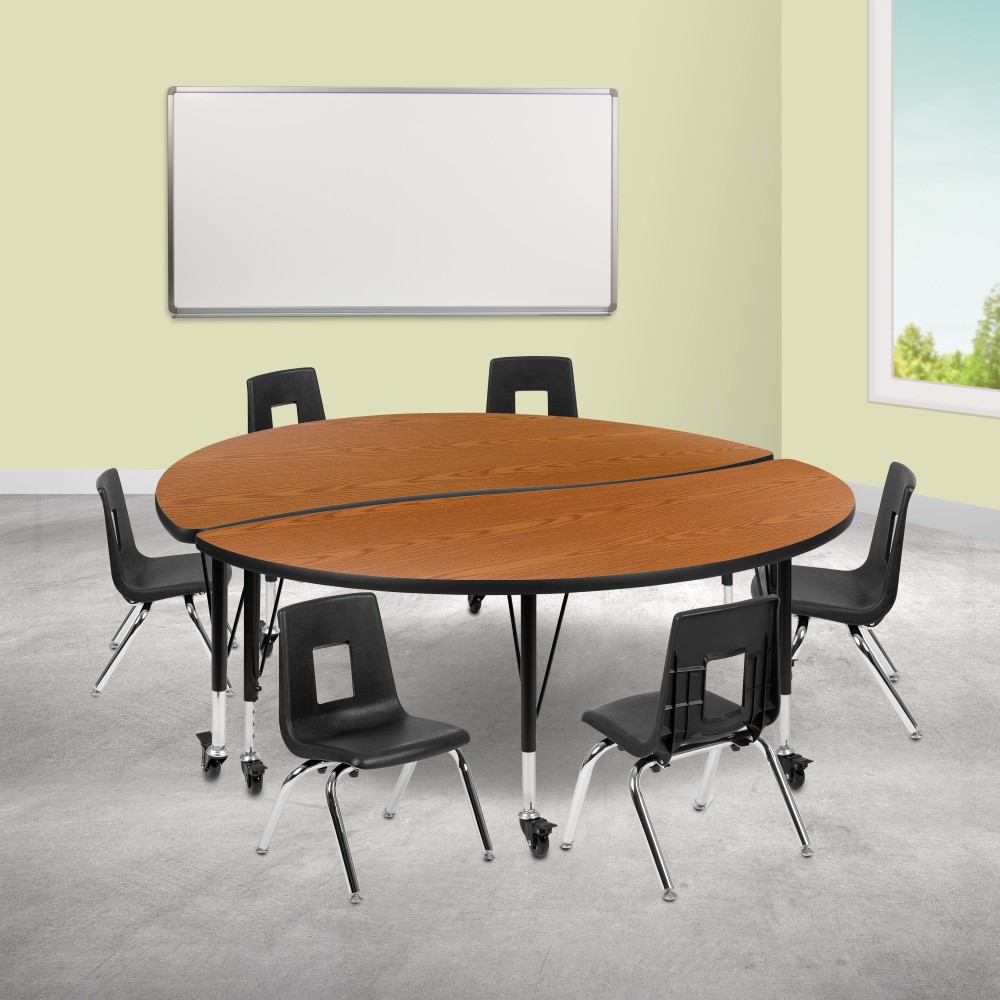 Flash Furniture Mobile 60" Circle Wave Flexible Laminate