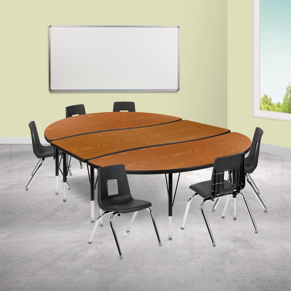 Flash Furniture 86" Oval Wave Flexible Laminate Activity