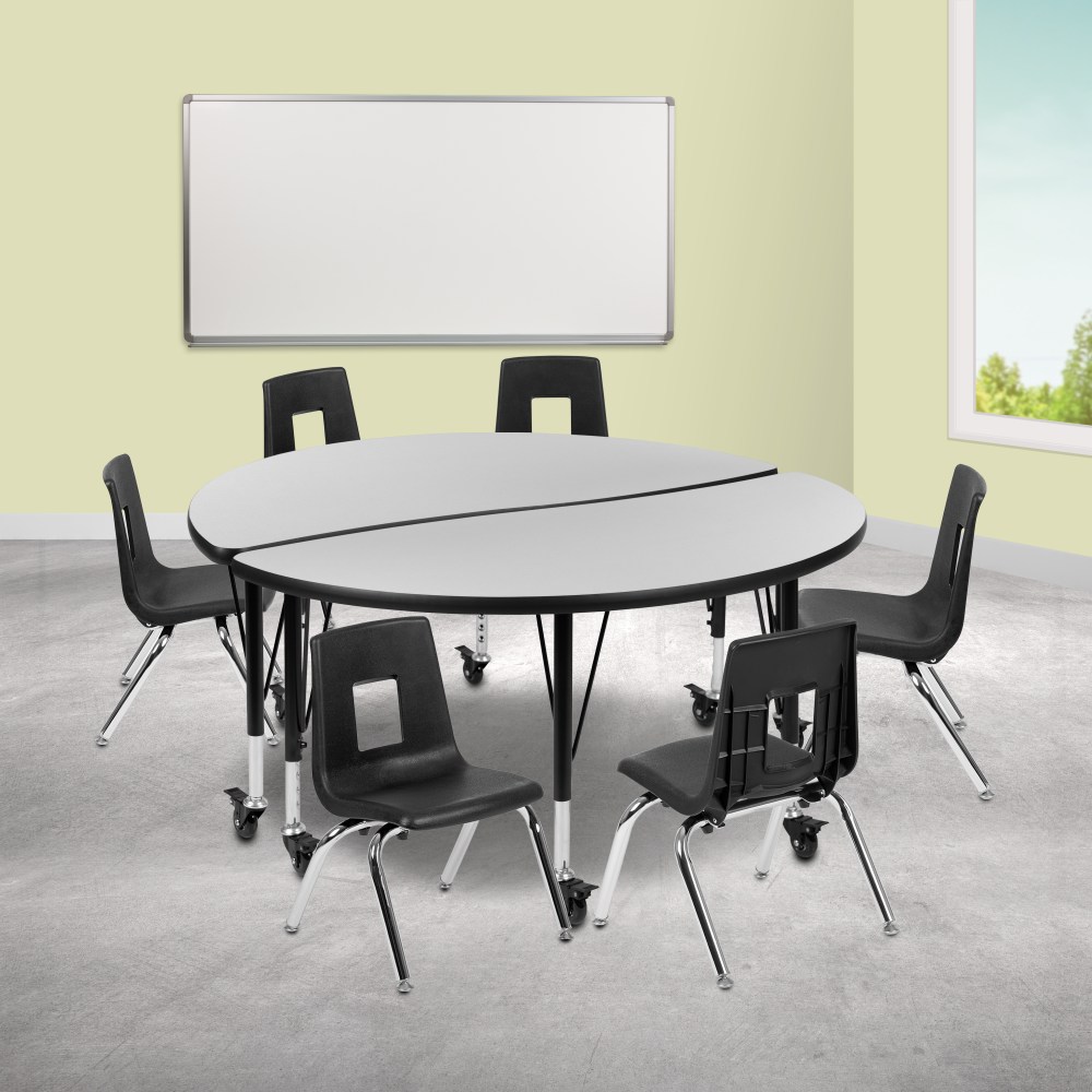 Flash Furniture Mobile 47-1/2" Circle Wave Flexible Laminate