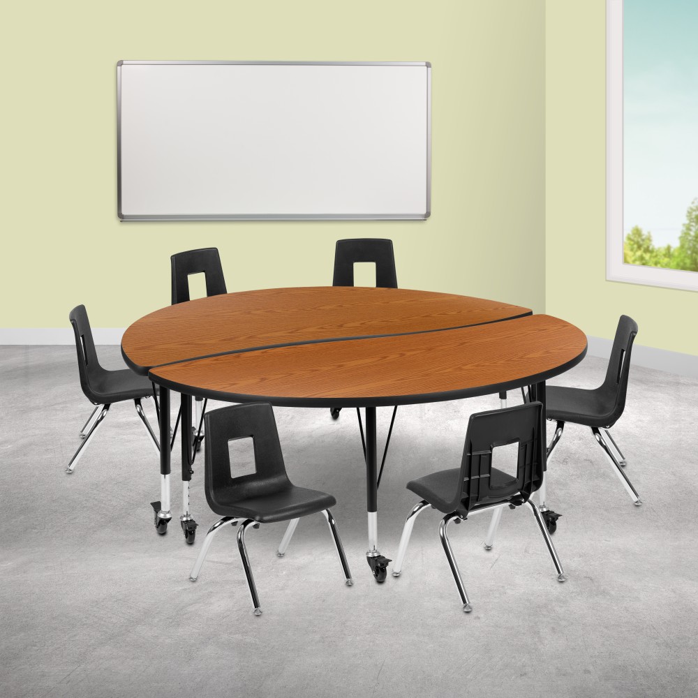 Flash Furniture Mobile 60" Circle Wave Flexible Laminate