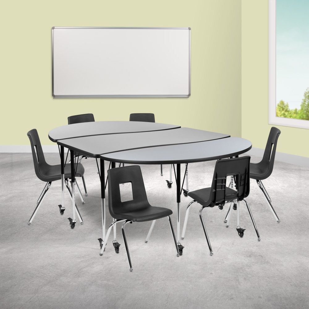 Flash Furniture Mobile 86" Oval Wave Flexible Laminate