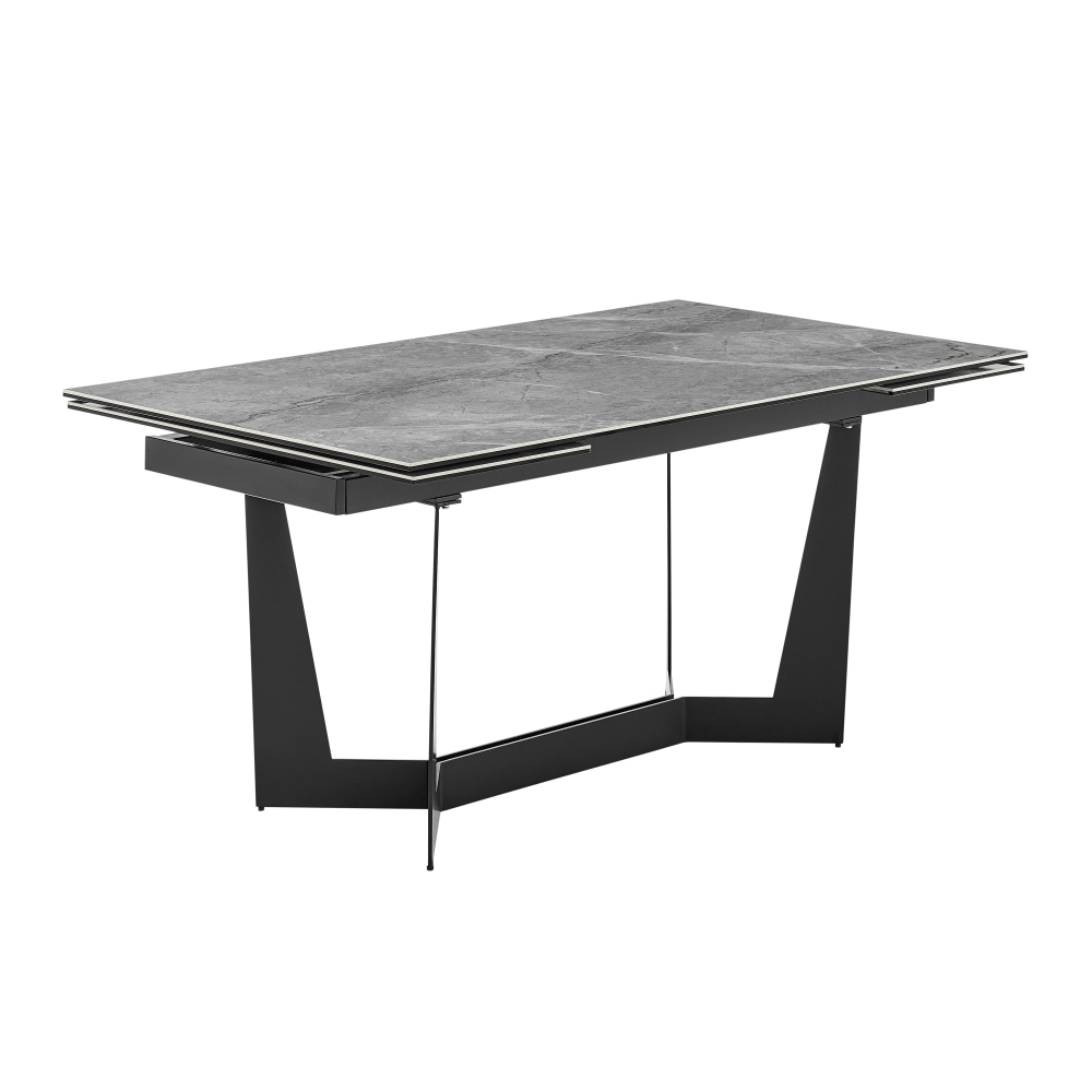 Eurostyle Mateo Steel Rectangular Extension Table, 30"H x