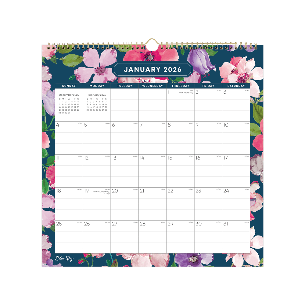 2026 Blue Sky Monthly Wall Calendar, 12” x