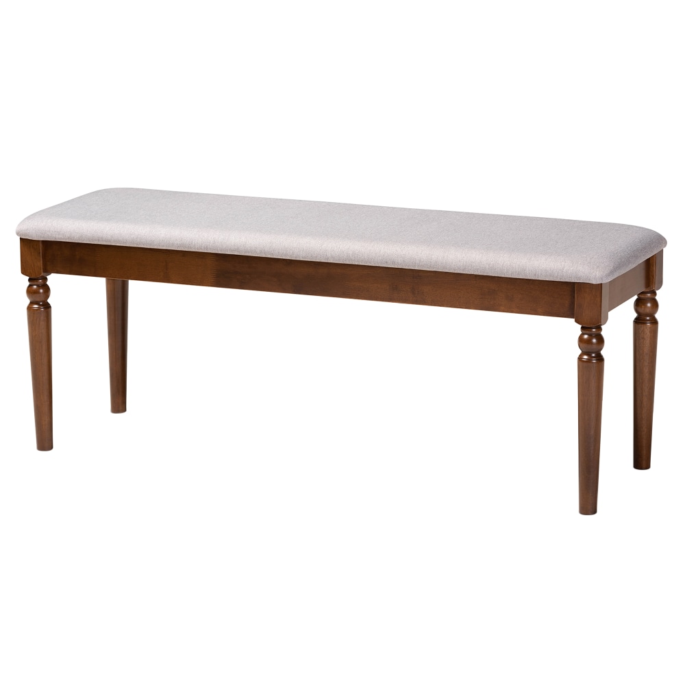 Baxton Studio Giovanni Dining Bench, Gray/Walnut Brown