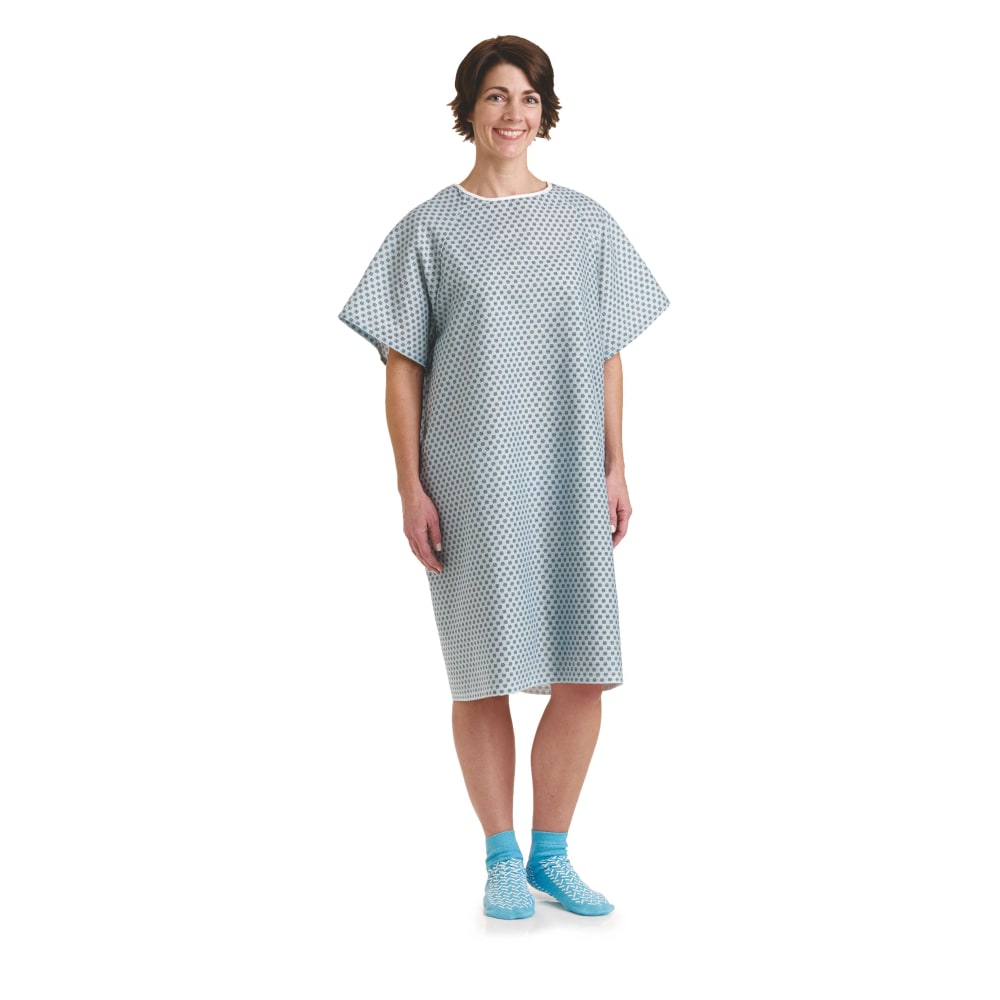 Medline Traditional Patient Gowns, 39", Star, Pack Of
