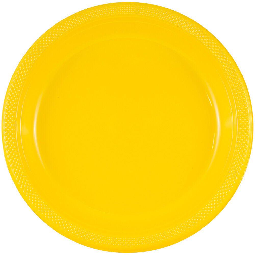 JAM PAPER Round Plastic Party Plates, Medium, 9
