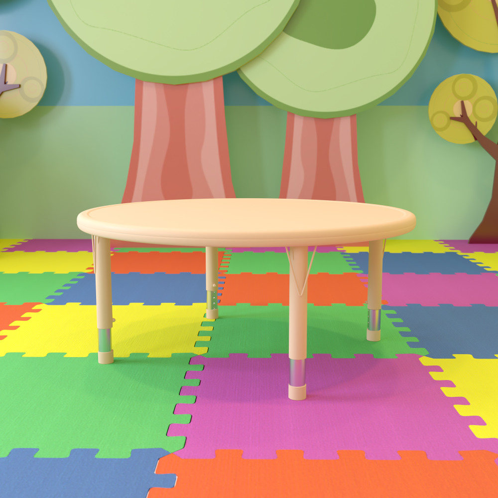 Flash Furniture 45"W Round Adjustable Activity Table,