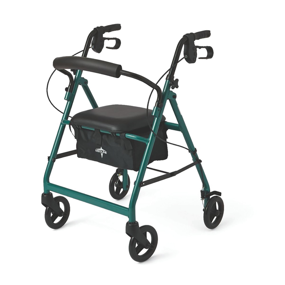 Medline Guardian Basic Rollator, 6" Wheels, Green