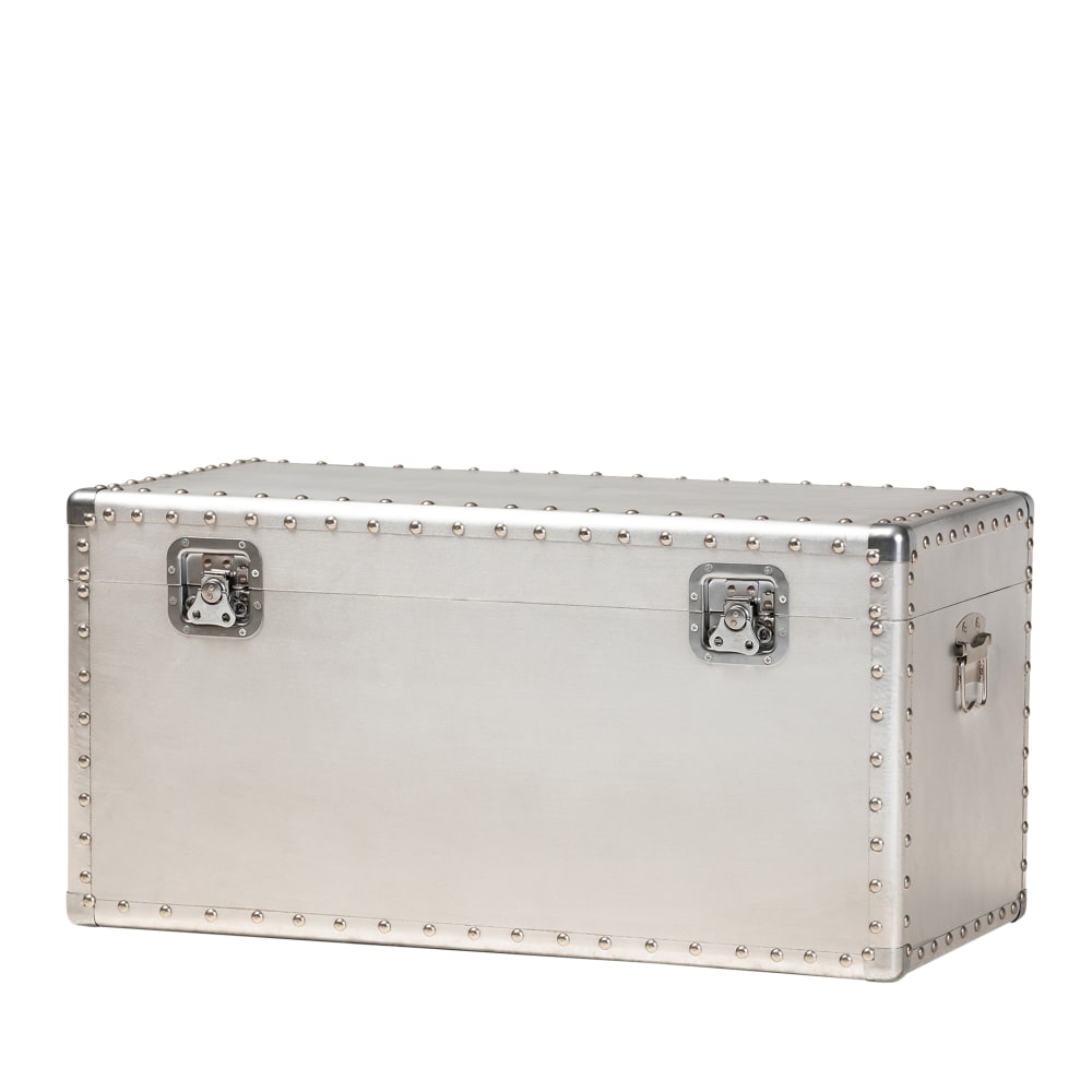 Baxton Studio Metal Storage Trunk With Handles, 13