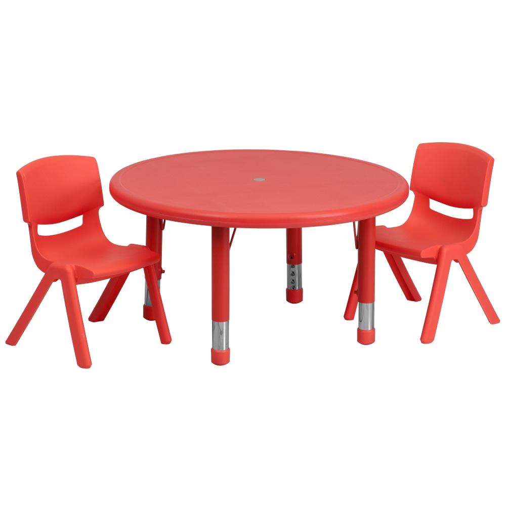 Flash Furniture Round Plastic Height-Adjustable Activity Table