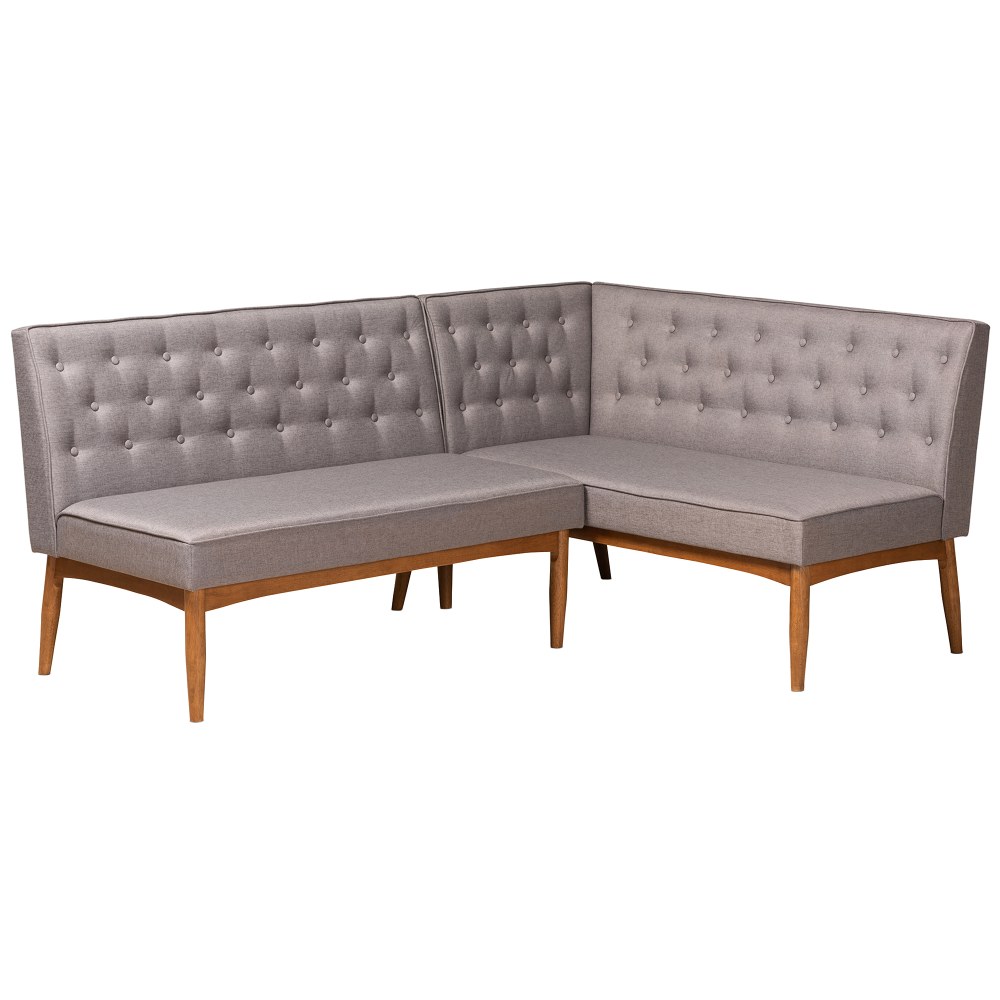 Baxton Studio Riordan 2-Piece Dining Nook Banquette Set,