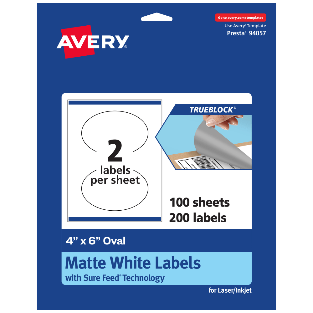 Avery® Print-To-The-Edge TrueBlock® Labels With Sure Feed®,