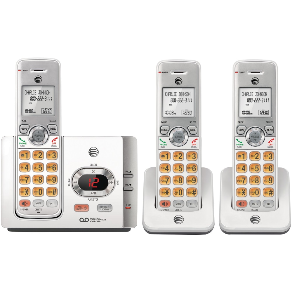 AT&T DECT 6.0 3-Handset Cordless Answering System With