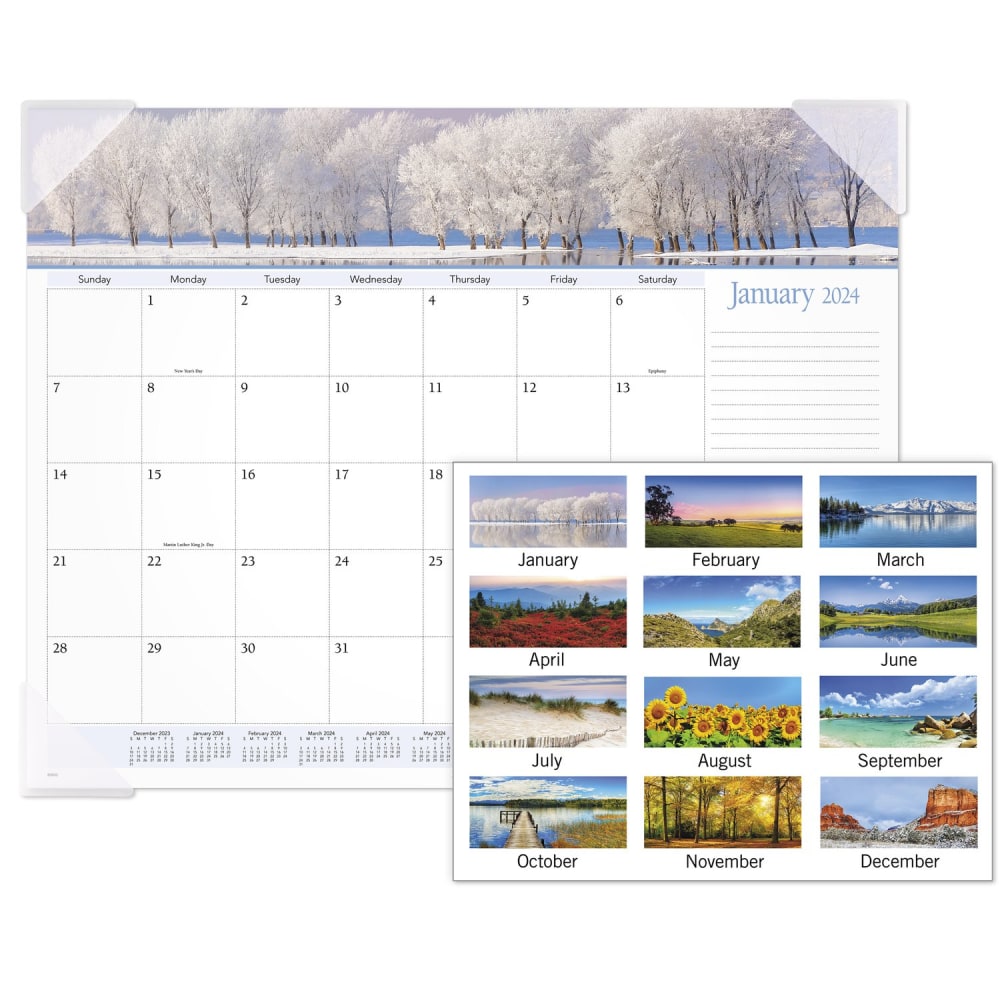 2025 AT-A-GLANCE® Panoramic Landscape Monthly Desk Pad,