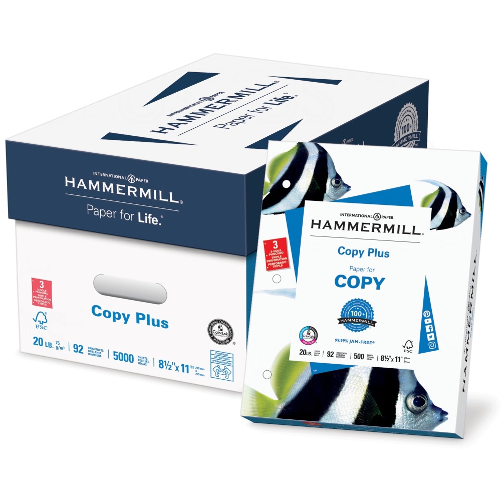 Hammermill® Copy Plus® 3-Hole Punched Multi-Use Printer &