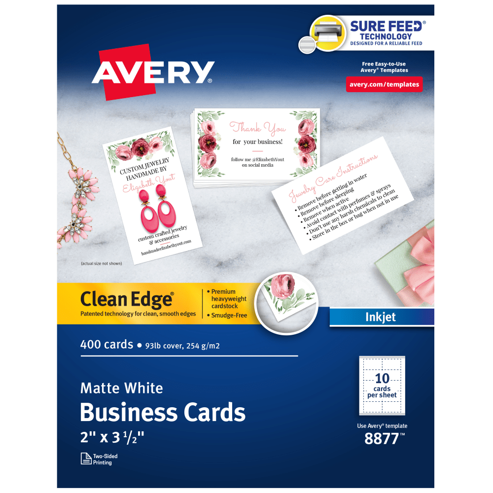 Avery® Clean Edge® Printable Business Cards With Sure