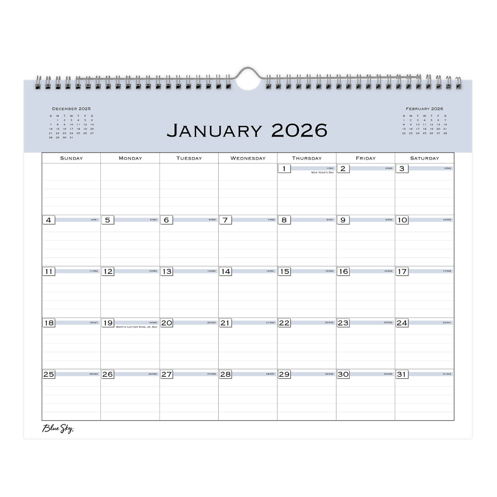 2026 Blue Sky Monthly Wall Calendar, 15” x