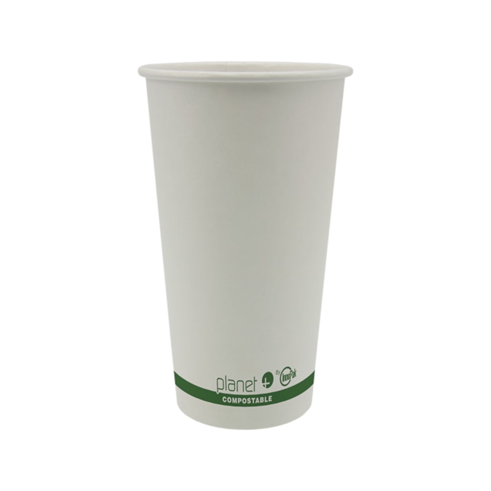 StalkMarket Planet+ Compostable Hot Cups, 20 Oz, White,
