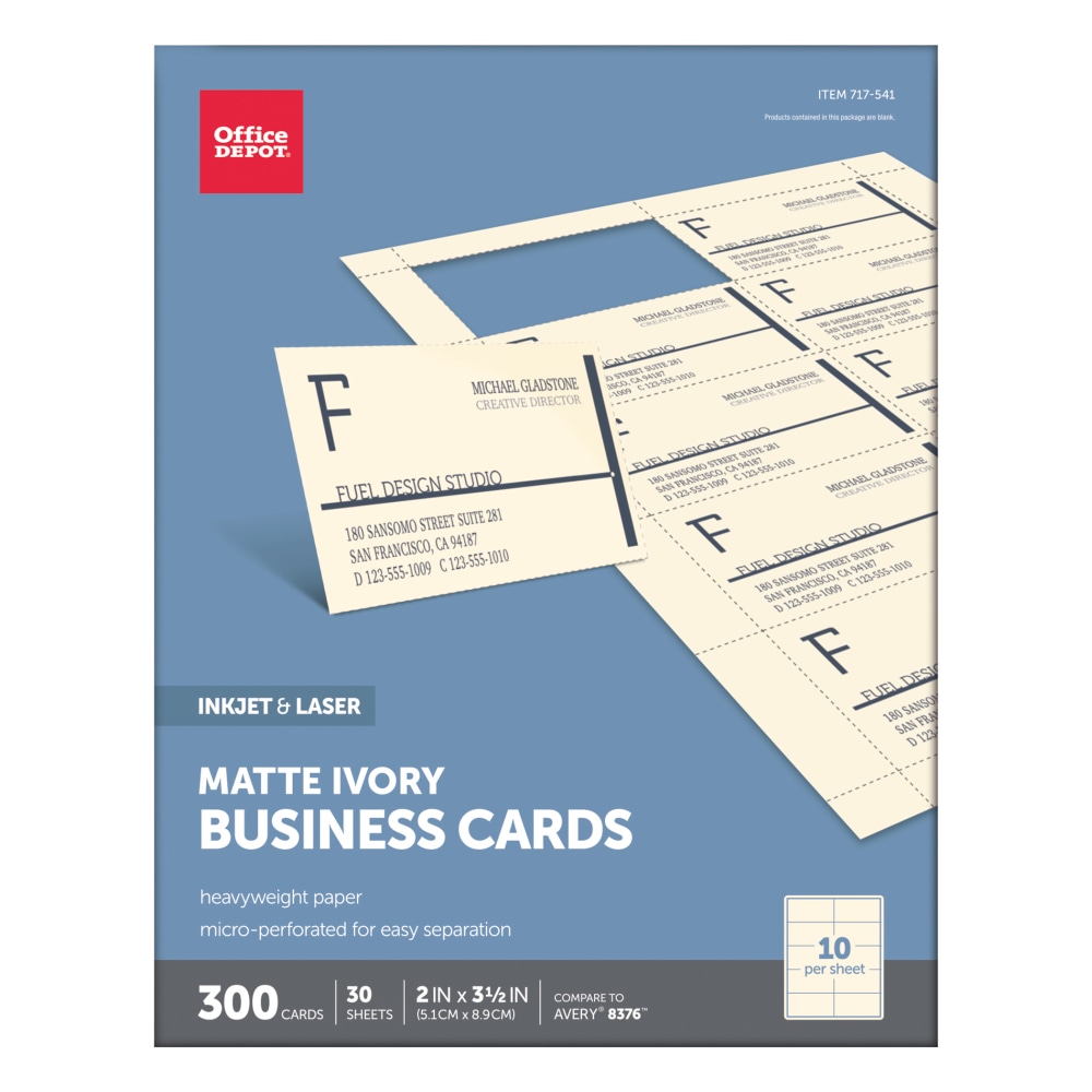 Office Depot® Brand Matte Business Cards, 2" x