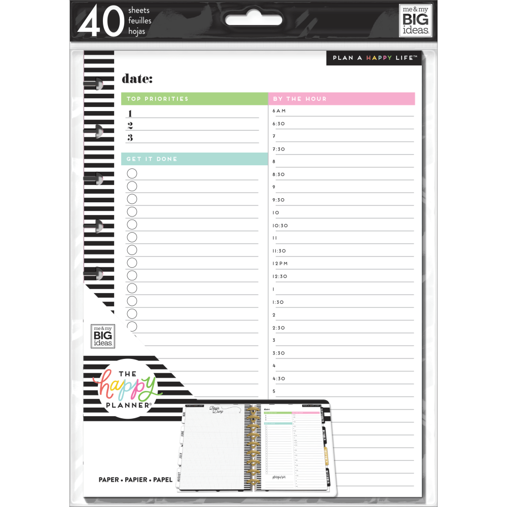 Happy Planner Classic Filler Paper, 40 Sheets, 7"