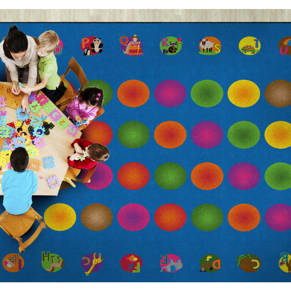Flagship Carpets Circle Time Learning Rug, Rectangle, 10&#x27;