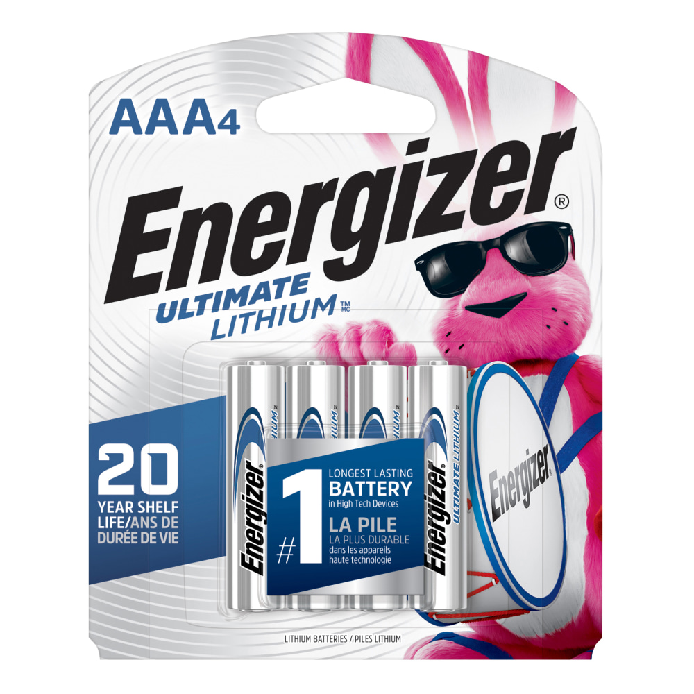 Energizer Ultimate Lithium AAA Batteries (4 Pack), Lithium