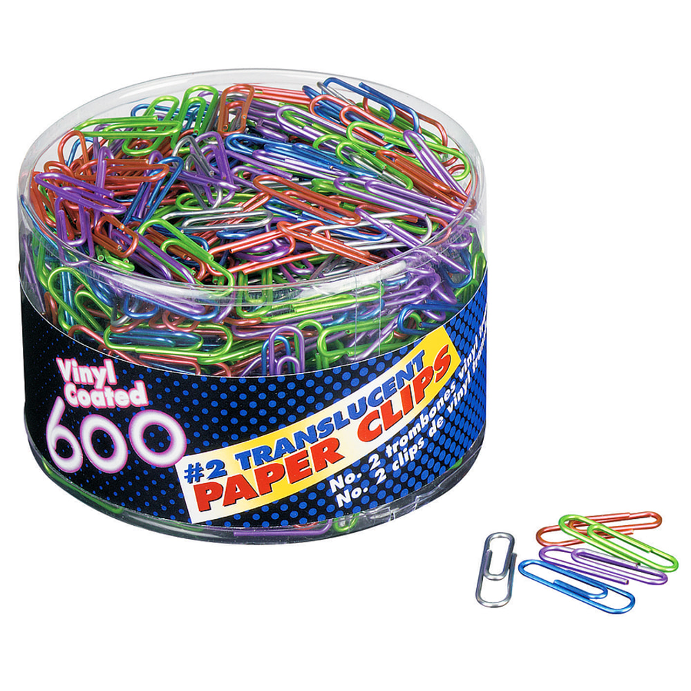 OIC® Translucent Vinyl Paper Clips, Box Of 600,