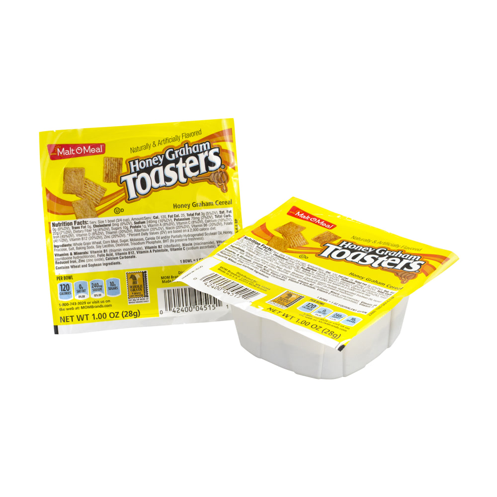 Malt-O-Meal Honey Graham Toasters Cereal Bowls, 1 Oz,