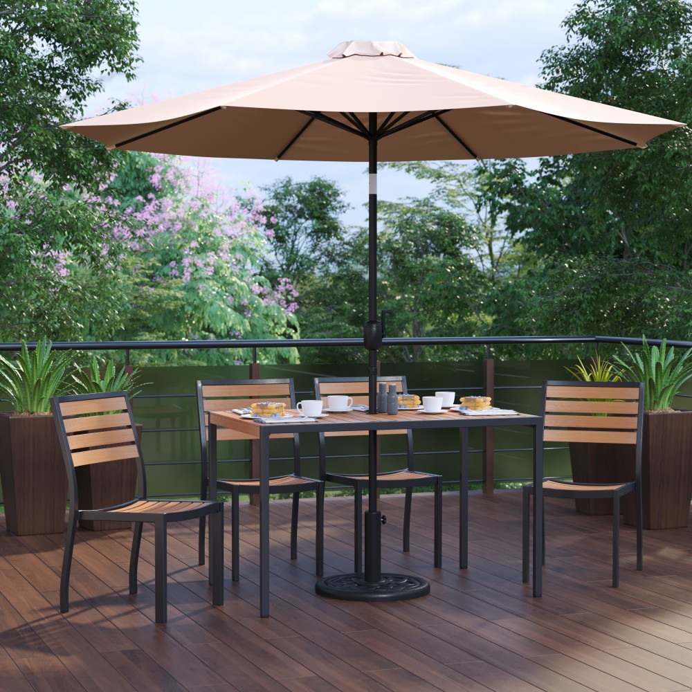 Flash Furniture Lark 7-Piece All-Weather Patio Set, 29-1/2”H