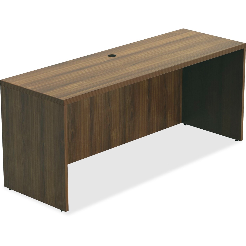 Lorell® Chateau 66"W Credenza Computer Desk, Walnut