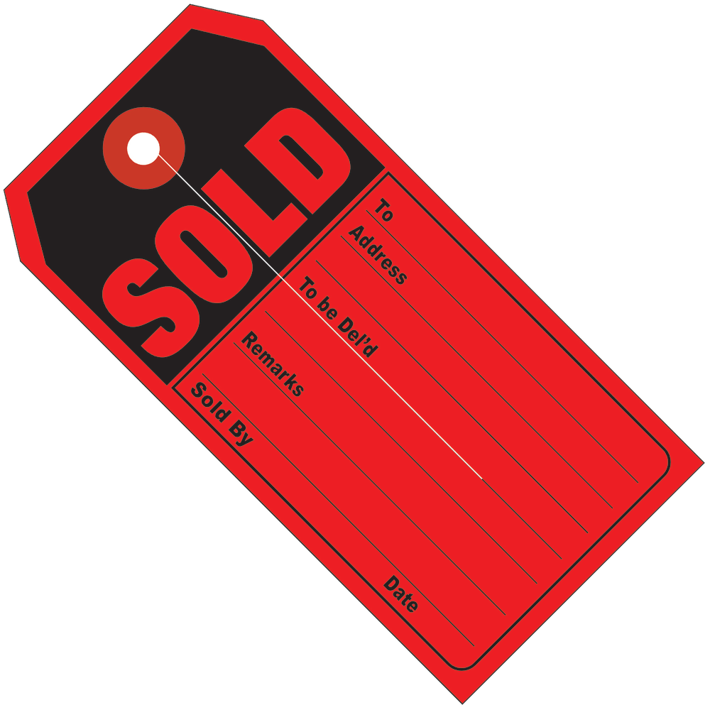 Partners Brand Retail Tags, "SOLD", 4 3/4" x