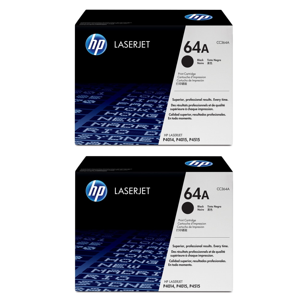 HP 64A Black Toner Cartridges, Pack Of 2,