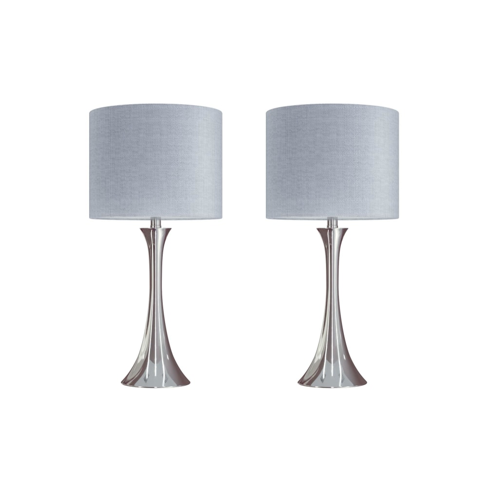 LumiSource Lenuxe Contemporary Table Lamps, 24-1/4”H, Gray &