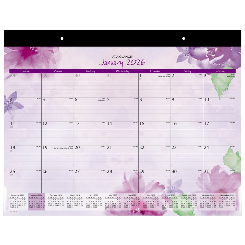 AT-A-GLANCE® Beautiful Day 2026 Monthly Desk Pad Calendar,