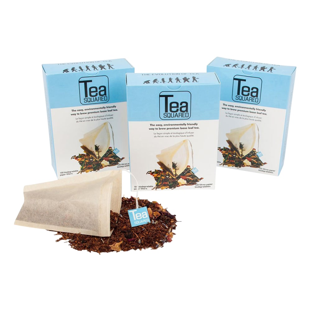 Tea Squared Paper Tea Bag Filters, Natural, 100
