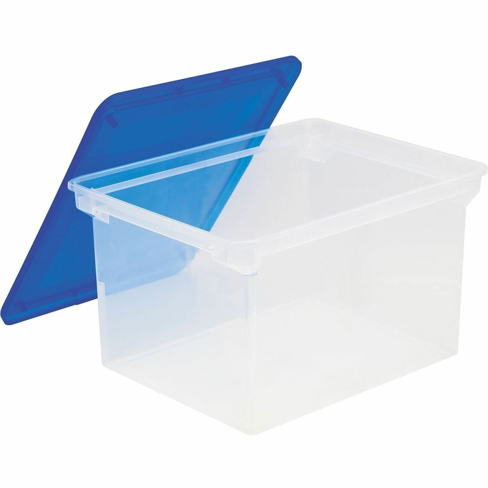 Storex Plastic File Tote Storage Box, 9-1/4" x