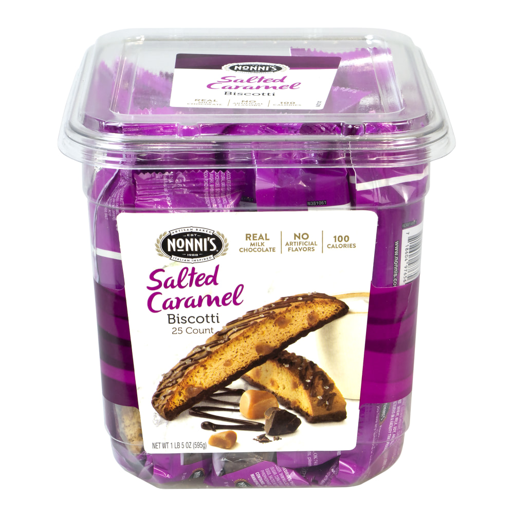 Nonni&#x27;s Salted Caramel Biscotti, 0.84 Oz, Tub Of