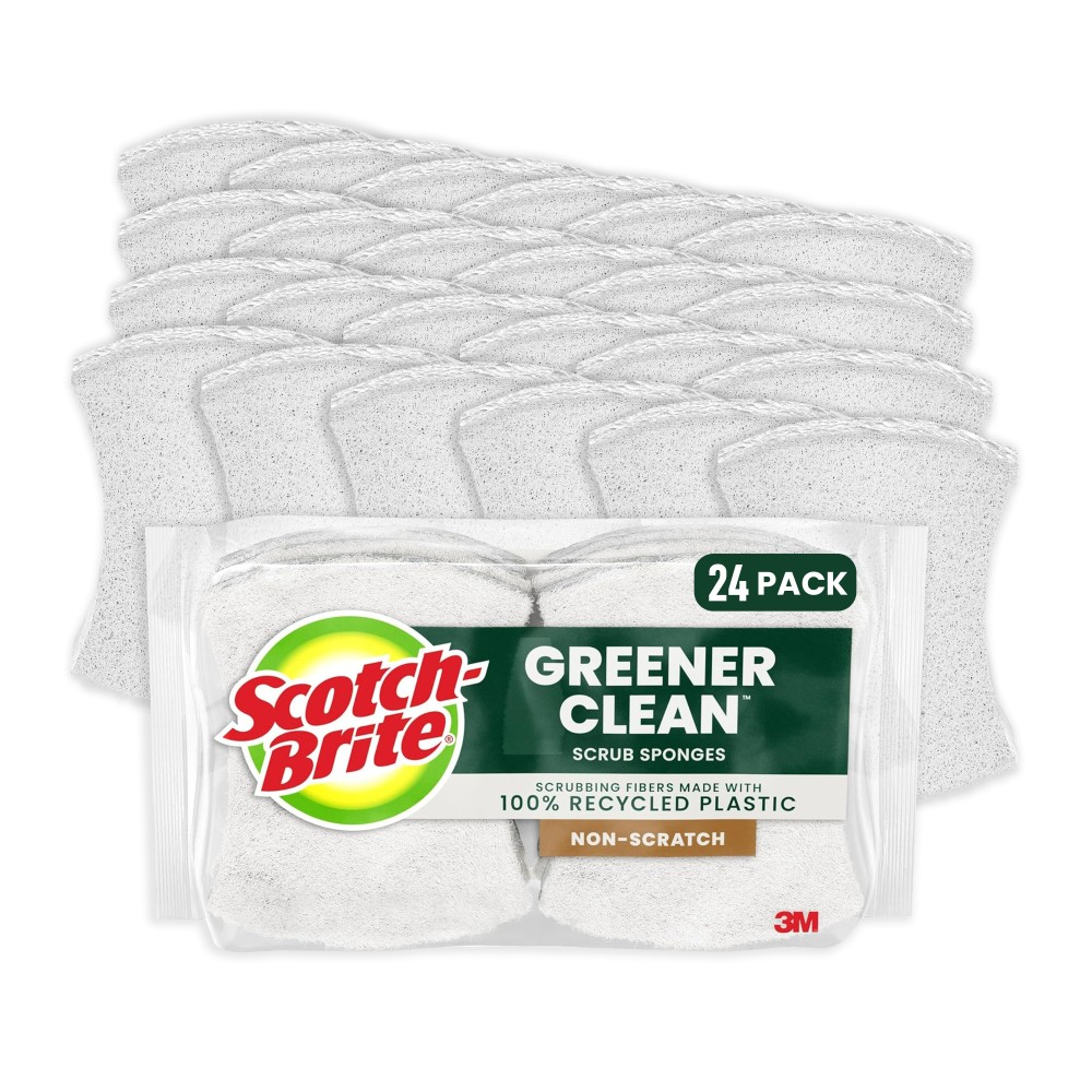 Scotch-Brite Greener Zero Scratch Sponges, 24 pack-Scrubbing