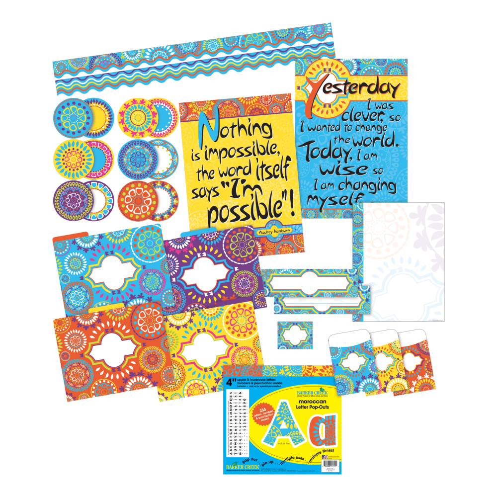 Barker Creek Moroccan Classroom And Bulletin Board Set,