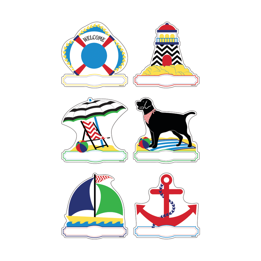 Barker Creek® Accents, Double-Sided, Chevron Nautical, Pack Of