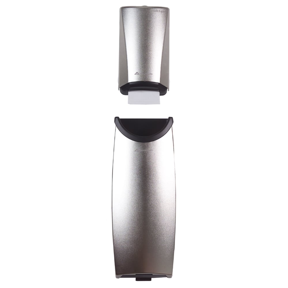 Safe-T-Gard Door Tissue Dispenser With Trash Receptacle, Brushed