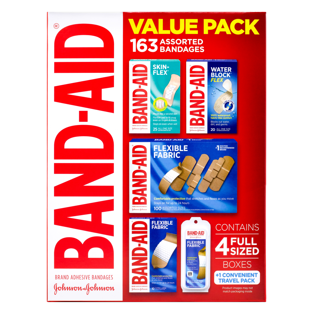 Band-aid® Value Pack, Assorted Sizes, Pack Of 163