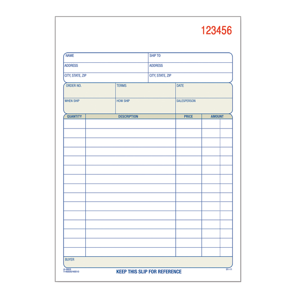 Tops Sales Order Book, 5 1/2" x 8