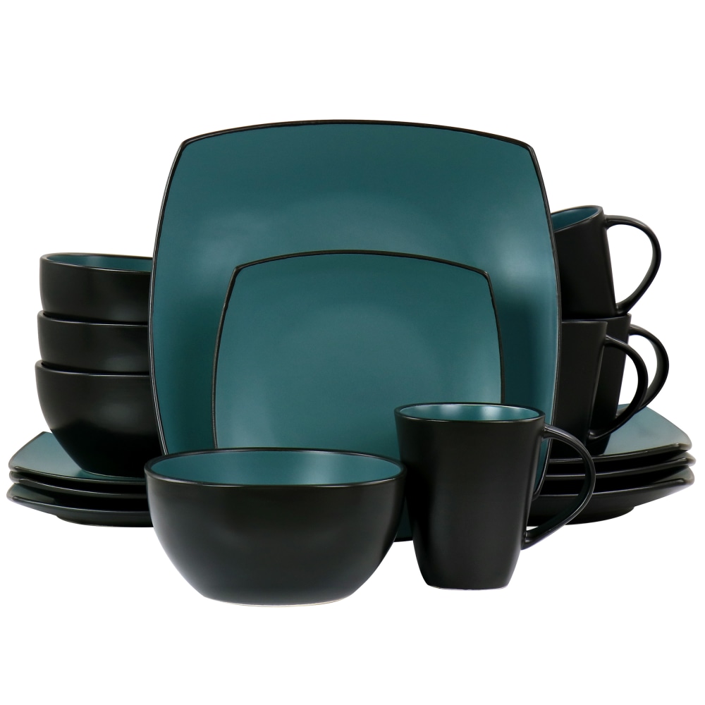 Gibson Elite Soho Lounge 16-Piece Square Stoneware Dinnerware
