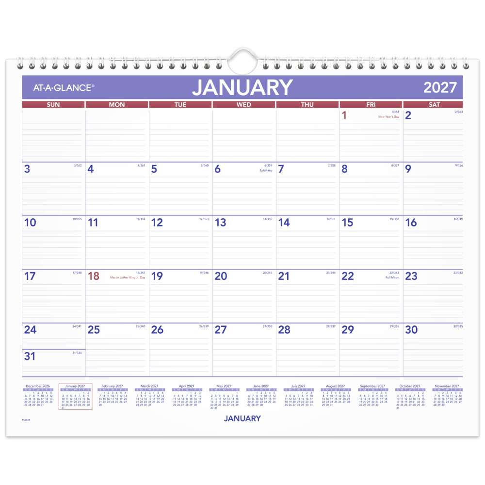 AT-A-GLANCE® 2027 Monthly Wall Calendar, Medium, 15" x