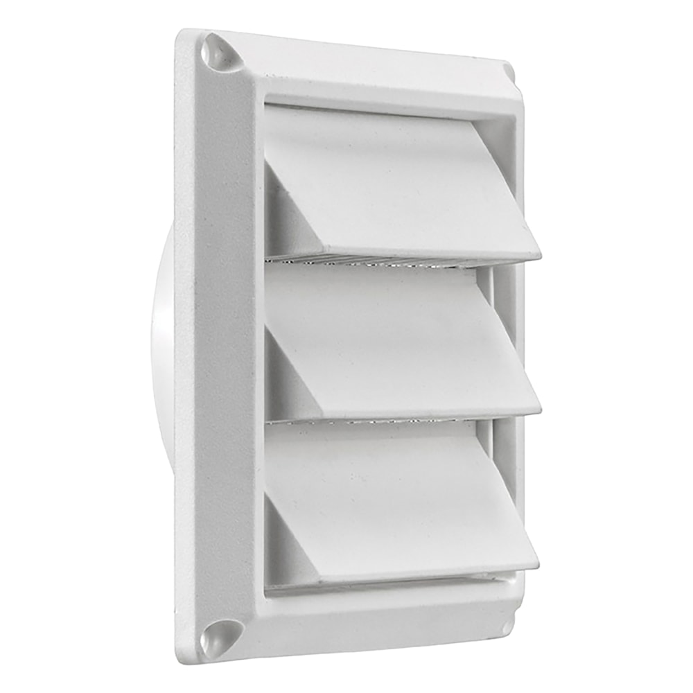 Lambro Plastic Air Intake Louver Vent, 4", White