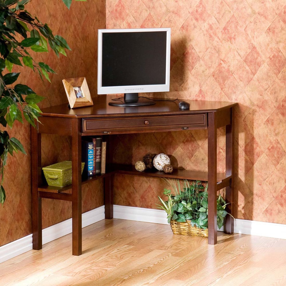 SEI Espresso Corner Desk - 30" Height x