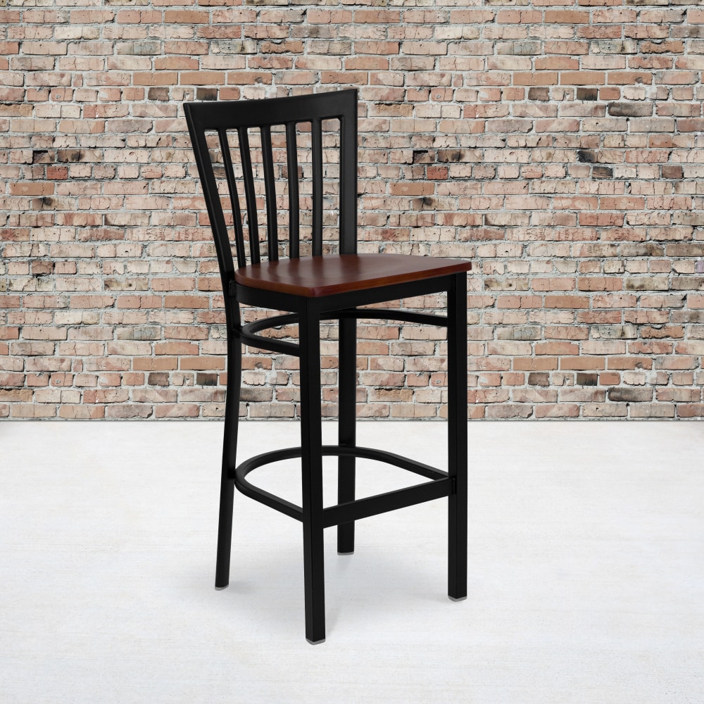 Flash Furniture Wood/Metal Restaurant Barstool With School House