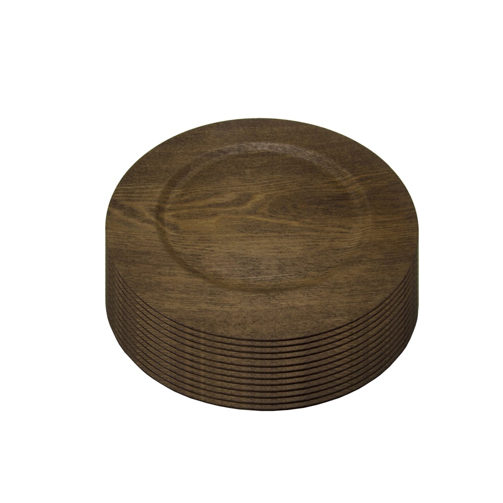 Gibson Home Feri 12-Piece Wooden Skin Luxe Chargers,