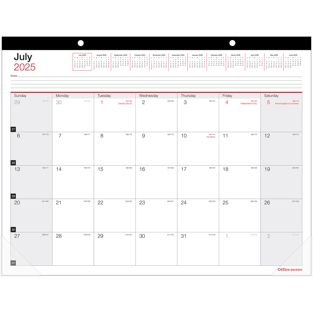 2025-2026 Office Depot® Brand Monthly Academic Desk Calendar,